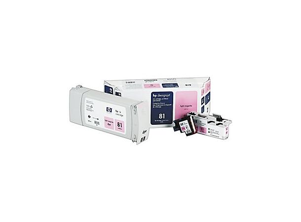 HP nr. 81 økonomipakning med skrivehode, renseenhet og blekk lys magenta 680 ml 
